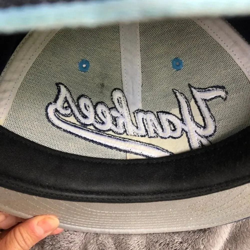 New York Yankees Hat Embroidered Fitted 7 5/8 Cooperstown Navy Baby Blue READ